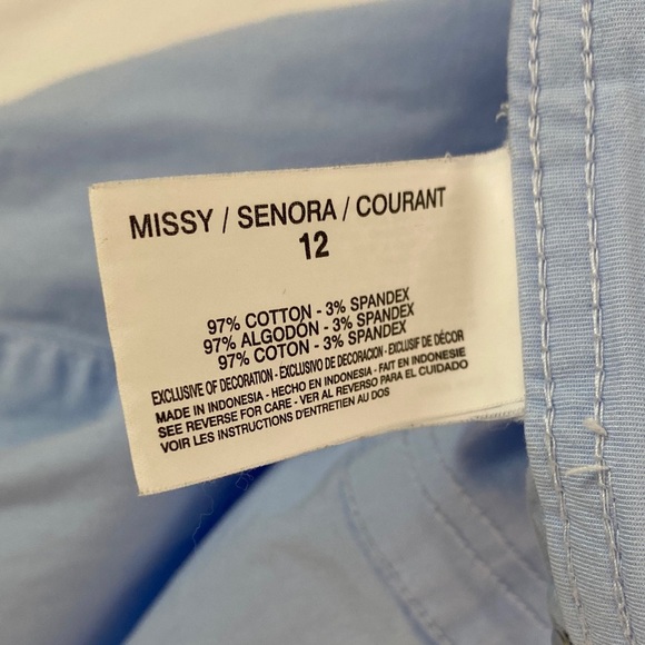 Gloria Vanderbilt Baby Blue Capris with Embroidery Size 12 - Picture 11 of 11